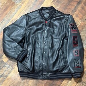 RARE 2009 Jordan Brand HOF Induction Leather Letterman Jacket - Size XL